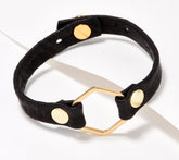 Giving Bracelet Gold Honeycomb Geometric Center Black Bracelet